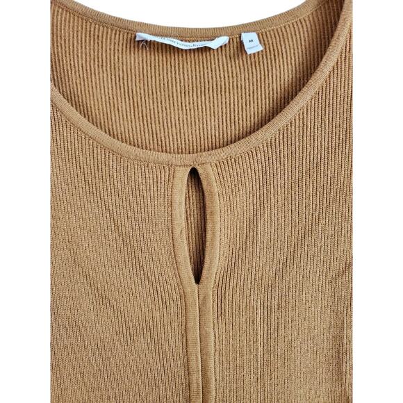 SOFT SURROUNDINGS Women's M Sweater Marigold Yellow Drop Shoulder 3/4 Sleeve 36" - Picture 4 of 7